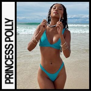 NWT Princess Polly Josie Blue Curve Bikini Set